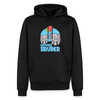 Großer Bruder Elefanten - Männer Premium Bio Hoodie - Schwarz - Vorne - Nico (187cm)