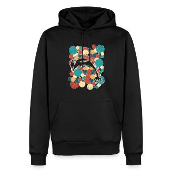Dauphins Dauphins Mammifères marins - Sweat à capuche Premium bio Homme - noir - Devant - Nico (187cm)