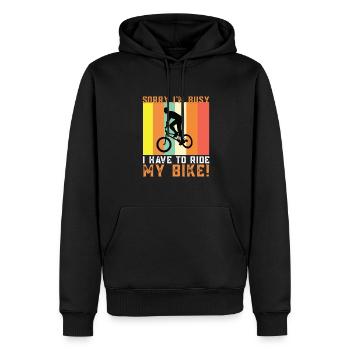 Cyclisme, cyclisme, cyclisme - Sweat à capuche Premium bio Homme - noir - Devant - Nico (187cm)