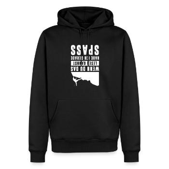 Wenn Du Das Lesen Kannst Habe Ich Spaß Bouldern - Männer Premium Bio Hoodie - Schwarz - Vorne - Nico (187cm)