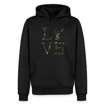 Camouflage Hirsch Jäger Love Wildtier Jagd Liebe C - Männer Premium Bio Hoodie - Schwarz - Vorne - Nico (187cm)
