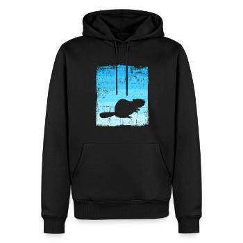 Castor - Sweat à capuche Premium bio Homme - noir - Devant - Nico (187cm)