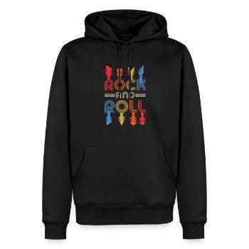 Rock And Roll Guitar Music Guitar Player - Men’s Premium Organic Hoodie - black - Front - Nico (187cm)