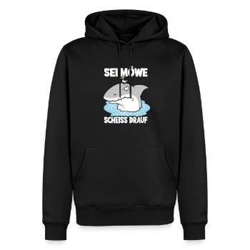 Sei Möwe Scheiß Drauf Hai Seevogel - Männer Premium Bio Hoodie - Schwarz - Vorne - Nico (187cm)