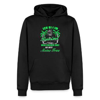 Ich Bin Im Ruhestand Mein Chef Ist Meine Frau - Männer Premium Bio Hoodie - Schwarz - Vorne - Nico (187cm)