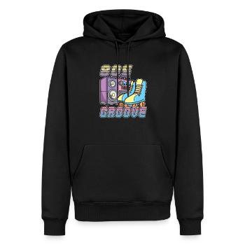 80s Groove Rollerdisco Rollerskates 80s Retro - Men’s Premium Organic Hoodie - black - Front - Nico (187cm)