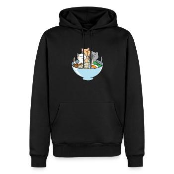 Ramen Nouilles Pour Chat Japon Kawaii Otaku - Sweat à capuche Premium bio Homme - noir - Devant - Nico (187cm)