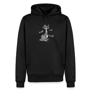 Meh Cat - Men’s Premium Organic Hoodie - black - Front - Nico (187cm)