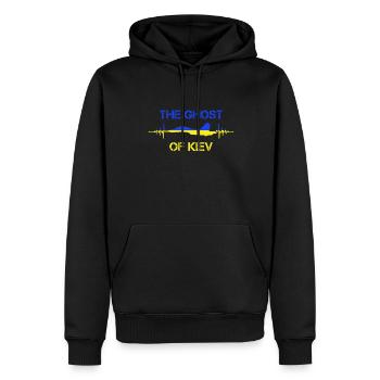 Le fantôme de Kiev Puck Futin Fuck Poutine Zelensky - Sweat à capuche Premium bio Homme - noir - Devant - Nico (187cm)