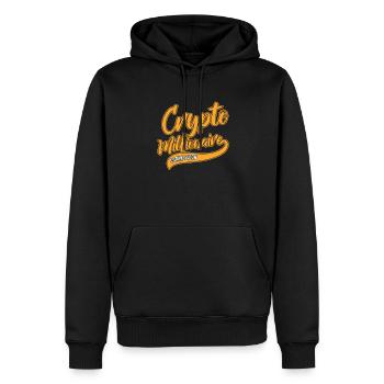 Bitcoin Millionaire Cryptocurrency Crypto - Sweat à capuche Premium bio Homme - noir - Devant - Nico (187cm)