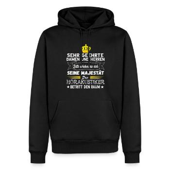 Hörakustiker Majestät Hörgeräteakustiker Hörgeräte - Männer Premium Bio Hoodie - Schwarz - Vorne - Nico (187cm)