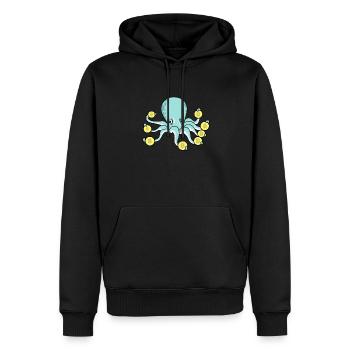 Bitcoin Octopus Kraken Cryptocurrency Crypto - Sweat à capuche Premium bio Homme - noir - Devant - Nico (187cm)