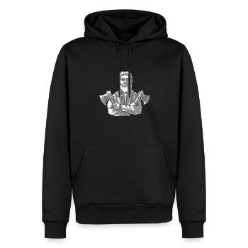 Concours de hache Lancer de hache lancer de hache hache lancer hache - Sweat à capuche Premium bio Homme - noir - Devant - Nico (187cm)