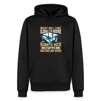 Bachelor 2022 Geschenk nichts konnte mich aufhalte - Männer Premium Bio Hoodie - Schwarz - Vorne - Nico (187cm)