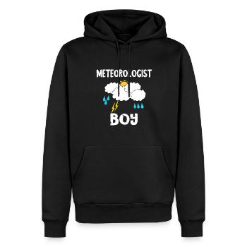 Meteorologe Junge Wetter Metorologie Sturm Wetterf - Männer Premium Bio Hoodie - Schwarz - Vorne - Nico (187cm)