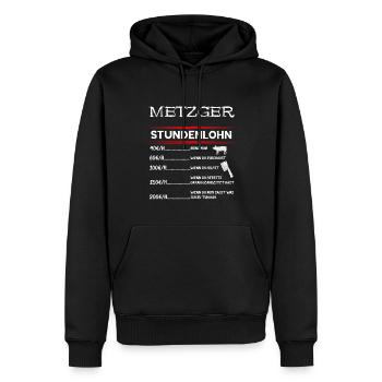 Metzger Stundenlohn Metzgermeister Fleischer Metzg - Männer Premium Bio Hoodie - Schwarz - Vorne - Nico (187cm)