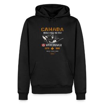 Canada Vancouver Whale Orca Cadeau - Sweat à capuche Premium bio Homme - noir - Devant - Nico (187cm)
