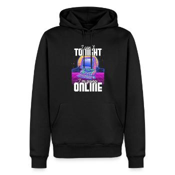 Je ne peux pas ce soir je vais en ligne, drôle d’ordinateur S - Sweat à capuche Premium bio Homme - noir - Devant - Nico (187cm)