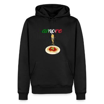 Amore Spaghetti Bolognese Parmesan Käse Pasta Nude - Männer Premium Bio Hoodie - Schwarz - Vorne - Nico (187cm)