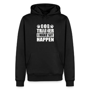 Dresseur de chiens I Make Sit Happen Dog Paw Up educationing - Sweat à capuche Premium bio Homme - noir - Devant - Nico (187cm)