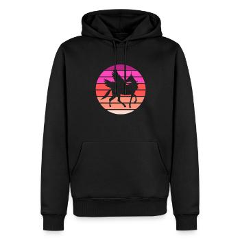 Pegasus - Männer Premium Bio Hoodie - Schwarz - Vorne - Nico (187cm)