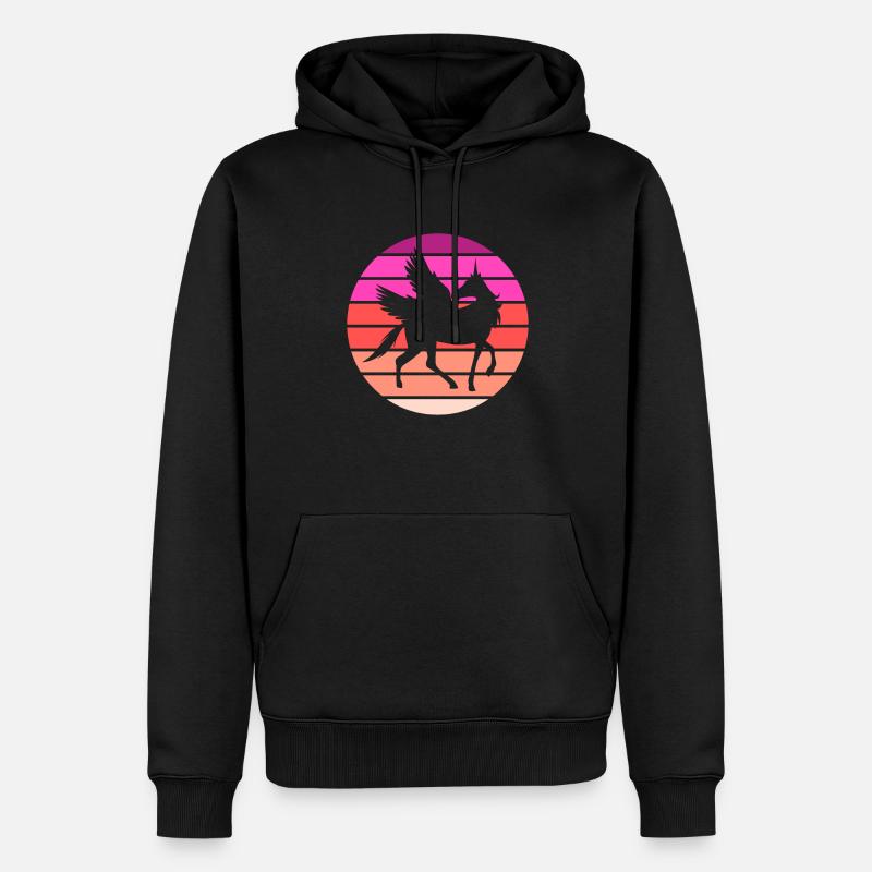 Pegasus - Männer Premium Bio Hoodie - Schwarz