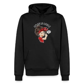 Albanian Girl Unbreakable I Albanian Heritage I - Männer Premium Bio Hoodie - Schwarz - Vorne - Nico (187cm)