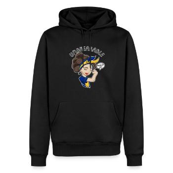 Barbados Girl Unbreakable I Patrimoine de la Barbade - Sweat à capuche Premium bio Homme - noir - Devant - Nico (187cm)