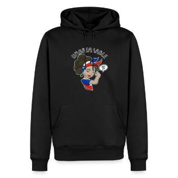 Chile Girl Unbreakable I Chile Heritage I Chile - Männer Premium Bio Hoodie - Schwarz - Vorne - Nico (187cm)