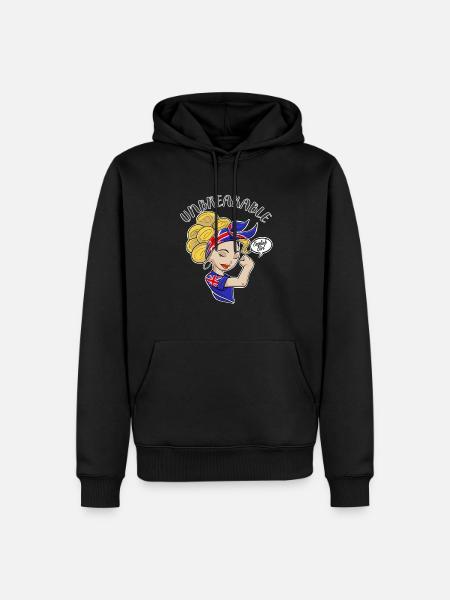 Deutsch Girl Unbreakable I Heritage United - Felpa con cappuccio ecologica premium da uomo - nero