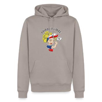 Czech Girl Unbreakable I Czech Heritage Czech - Men’s Premium Organic Hoodie - taupe - Front - Nico (187cm)