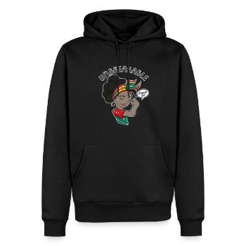 Grenade Fille Incassable I Patrimoine de la Grenade I - Sweat à capuche Premium bio Homme - noir - Devant - Nico (187cm)