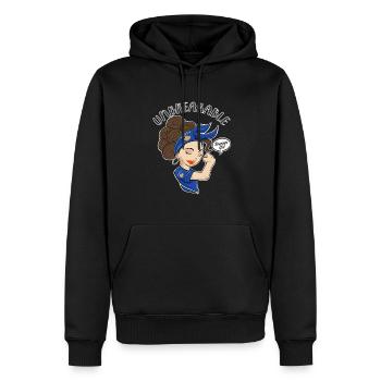 Fille kosovare incassable I Patrimoine kosovar I - Sweat à capuche Premium bio Homme - noir - Devant - Nico (187cm)