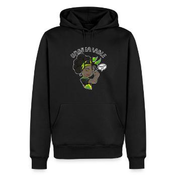 Fille jamaïcaine incassable I Héritage jamaïcain I - Sweat à capuche Premium bio Homme - noir - Devant - Nico (187cm)