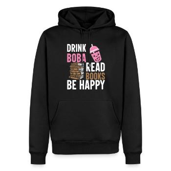 Bookaholic Leben Powered By Tee Blase Geschenke Id - Männer Premium Bio Hoodie - Schwarz - Vorne - Nico (187cm)