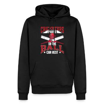 Cricketer Lifestyle Sport Cricketing Game Geschen - Sweat à capuche Premium bio Homme - noir - Devant - Nico (187cm)