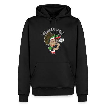 Fille koweïtienne incassable I Héritage koweïtien I - Sweat à capuche Premium bio Homme - noir - Devant - Nico (187cm)