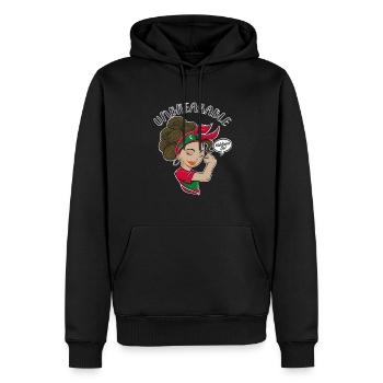 Fille maldivienne Unbreakable Maldivian Heritage - Sweat à capuche Premium bio Homme - noir - Devant - Nico (187cm)
