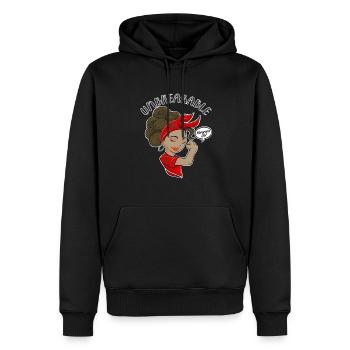 Moroccan Girl Unbreakable I Moroccan Heritage I - Männer Premium Bio Hoodie - Schwarz - Vorne - Nico (187cm)