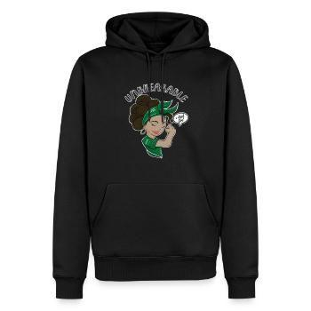 Fille arabe incassable I Héritage arabe I Saoudien - Sweat à capuche Premium bio Homme - noir - Devant - Nico (187cm)