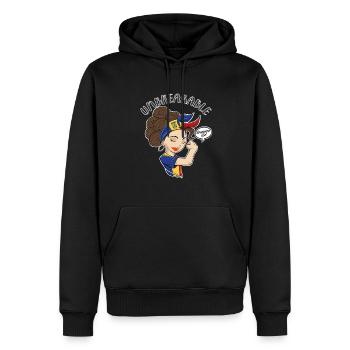 Fille roumaine incassable I Héritage roumain I - Sweat à capuche Premium bio Homme - noir - Devant - Nico (187cm)