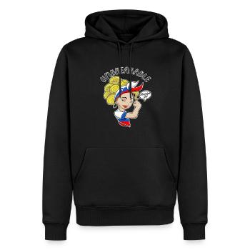 Fille slovène Incassable Héritage slovène - Sweat à capuche Premium bio Homme - noir - Devant - Nico (187cm)