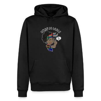 Fille sud-africaine Incassable I Heritage South - Sweat à capuche Premium bio Homme - noir - Devant - Nico (187cm)