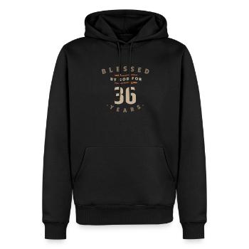 36. Geburtstag seit 36 Jahren von Gott gesegnet - Männer Premium Bio Hoodie - Schwarz - Vorne - Nico (187cm)