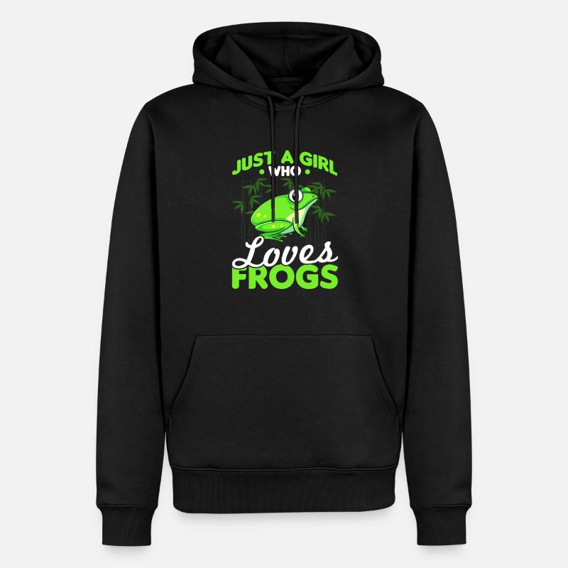 Mädchenfrösche - Männer Premium Bio Hoodie - Schwarz