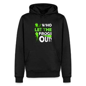 Frosch - Männer Premium Bio Hoodie - Schwarz - Vorne - Nico (187cm)