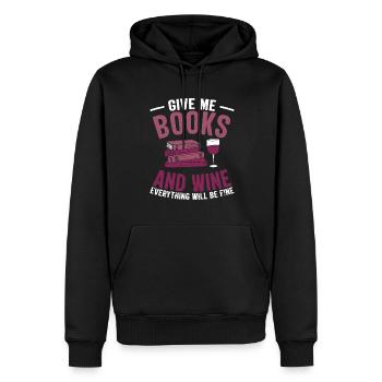 Lire la suite Livres J’aime Livres Lecteurs Cadeaux - Sweat à capuche Premium bio Homme - noir - Devant - Nico (187cm)