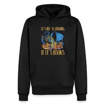 Funny Buchaholic Lifestyle Book Lover Saying - Men’s Premium Organic Hoodie - black - Front - Nico (187cm)