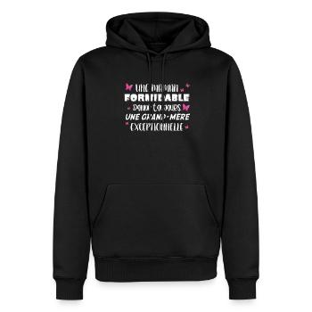 Une Maman Formidable Donne Toujours Une - Sweat à capuche Premium bio Homme - noir - Devant - Nico (187cm)