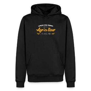 Je Ne Suis Pas Parfait, Mais Je Suis Agriculteur - Sweat à capuche Premium bio Homme - noir - Devant - Nico (187cm)